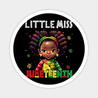 Little Miss Juneteenth Black Girl Melanin Cute Toddler Kids Magnet